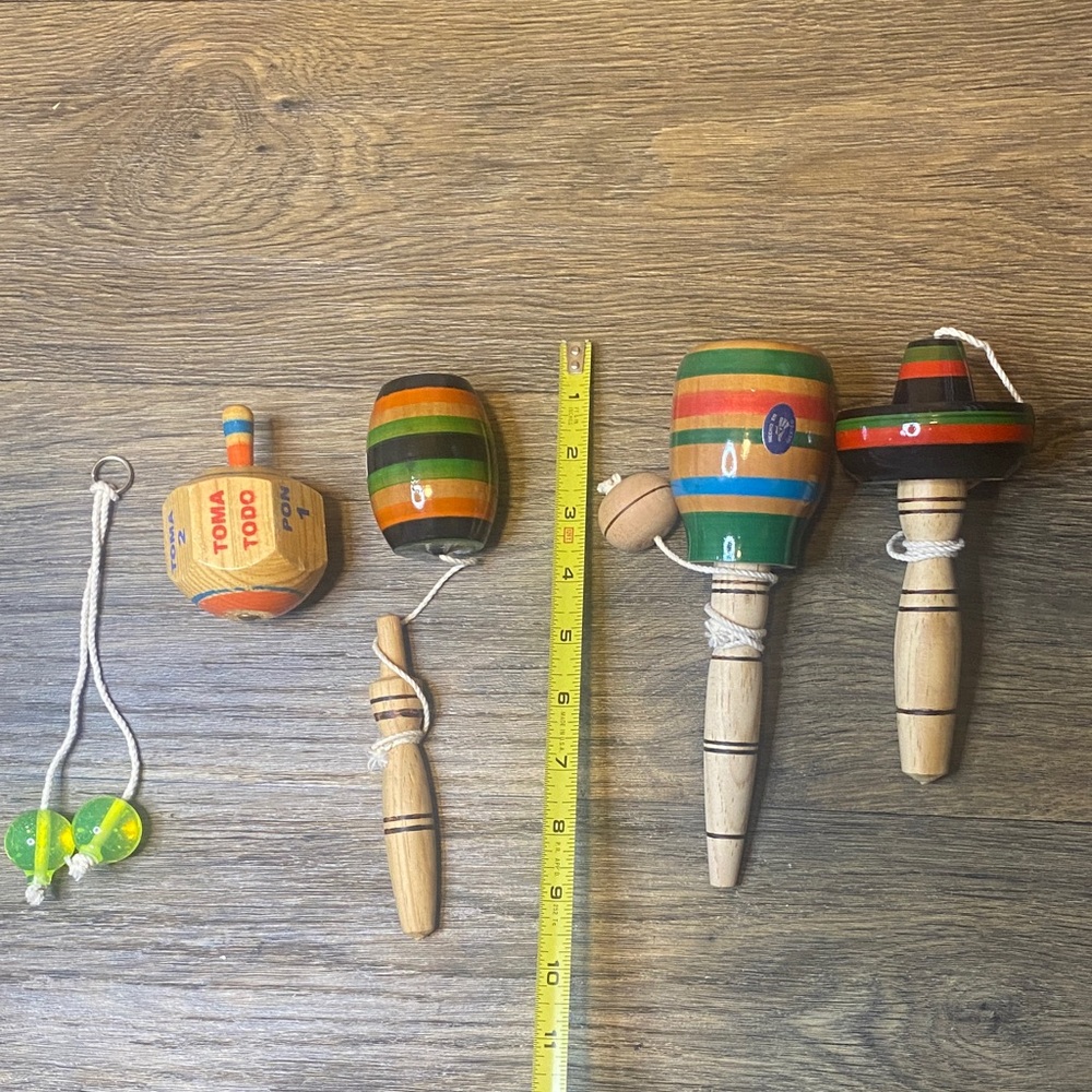 Colorful Wooden Spinning toys Set - Picture 2 of 5